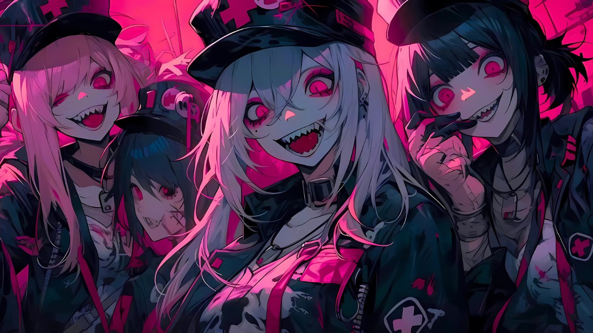 H&igrave;nh nền anime đầy m&agrave;u sắc, nh&oacute;m nh&acirc;n vật phong c&aacute;ch độc đ&aacute;o, 1080x1920, chất lượng HD, nghệ thuật cuốn h&uacute;t.