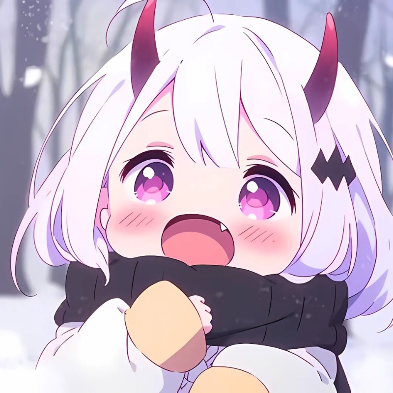 H&igrave;nh nền anime dễ thương, nh&acirc;n vật t&oacute;c trắng v&agrave; sừng nhỏ, độ ph&acirc;n giải 1080x1920, chất lượng HD.