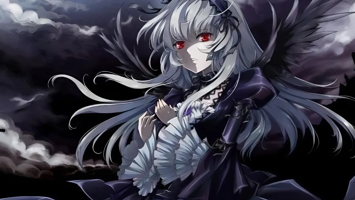 Hình nền anime cô gái tóc trắng bí ẩn trong đêm, độ phân giải 1080x1920, chất lượng HD, phù hợp cho fan anime.