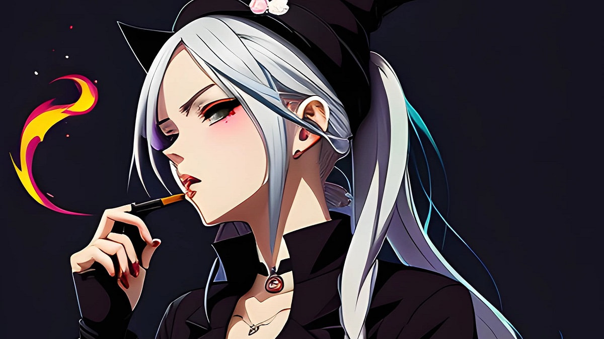Hình nền anime phong cách ma thuật, cô gái bí ẩn, 1080x1920, chất lượng HD, tạo cảm hứng đầy bí ẩn.