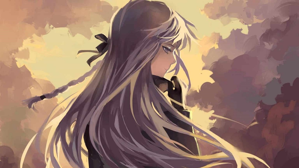 Hình nền anime cô gái tóc dài, màu sắc nhẹ nhàng, độ phân giải 1080x1920, chất lượng HD, tạo cảm giác mơ màng.