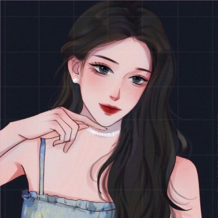 Hình nền anime cô gái tóc dài, phong cách nghệ thuật tinh tế, độ phân giải 450x450, chất lượng HD.