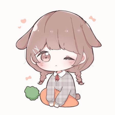 Hình nền anime dễ thương, nhân vật chibi, độ phân giải 450x450, chất lượng HD, phong cách nghệ thuật đáng yêu.