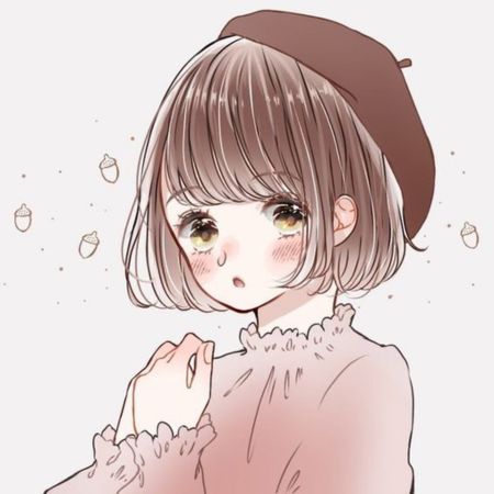 Hình nền anime dễ thương, cô gái đội mũ nâu, phong cách nhẹ nhàng, chất lượng HD, kích thước 450x450.