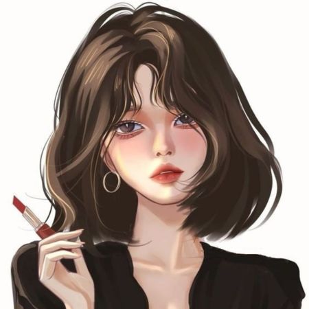 Hình nền anime cô gái cầm son, phong cách nghệ thuật, độ phân giải 1080x1920, chất lượng HD, hình minh họa đẹp.