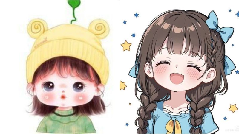 Hình nền anime dễ thương, chất lượng HD, độ phân giải 1080x1920, hai cô bé phong cách hoạt hình tươi sáng.