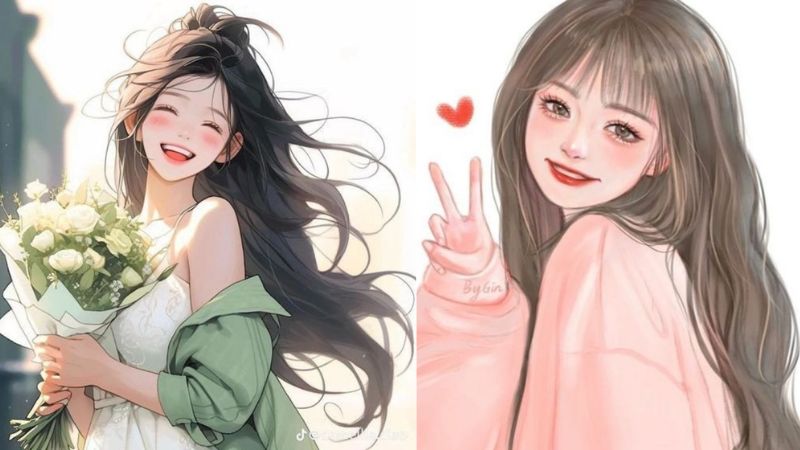 Hình nền anime cô gái tươi cười, phông nền sáng, 450x800, chất lượng HD, phong cách nghệ thuật sống động.