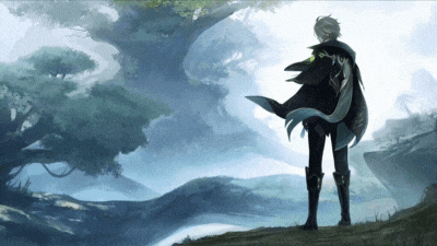 Hình nền anime phong cảnh huyền bí với nhân vật đứng, độ phân giải 1080x1920, chất lượng HD.
