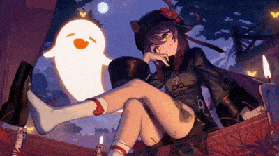 Hình nền anime Halloween với nhân vật và hồn ma dễ thương, độ phân giải 1080x1920, chất lượng HD.