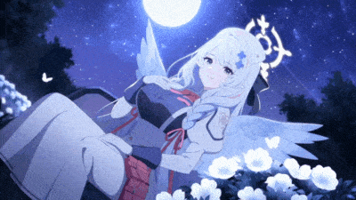 Anime nữ thần tiên giữa đêm trăng, hoa nở, 1080x1920, chất lượng HD, hình nền ấn tượng và cuốn hút.