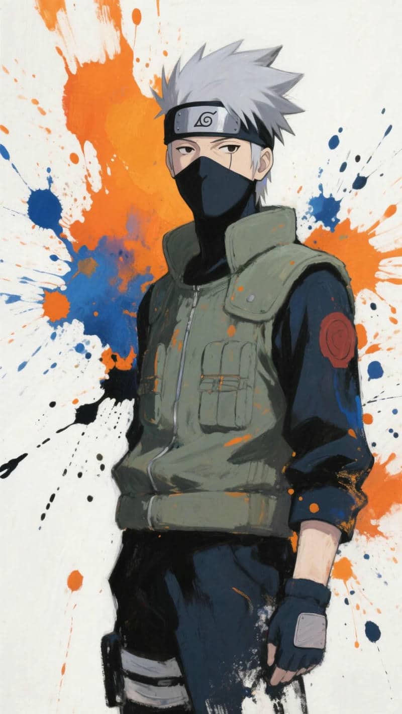 Hình nền anime ninja phong cách nghệ thuật, màu sắc nổi bật, độ phân giải 1365x768, chất lượng HD.