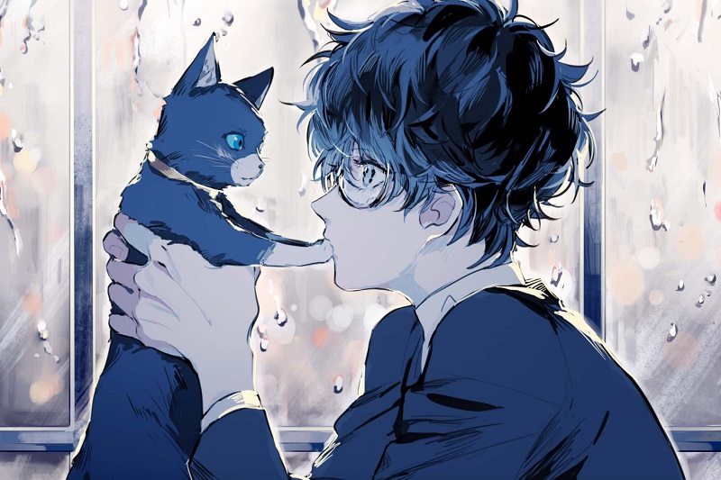 Hình nền anime ấn tượng với cảnh nhân vật và mèo, chất lượng HD, độ phân giải 533x800, phong cách nghệ thuật lôi cuốn.