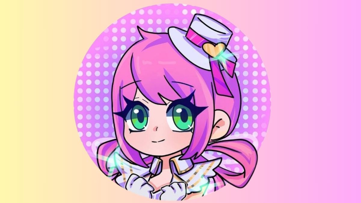 Hình nền anime dễ thương, nhân vật tóc hồng, nền chấm bi, độ phân giải 675x1200, chất lượng HD, từ khóa: anime, dễ thương.