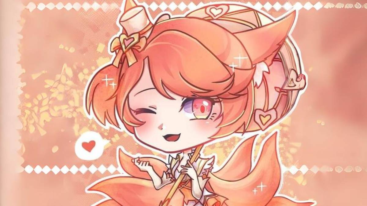 Hình nền anime dễ thương, phong cách chibi, độ phân giải 1080x1920, chất lượng HD, màu sắc cam hồng, từ khóa: anime, chibi.