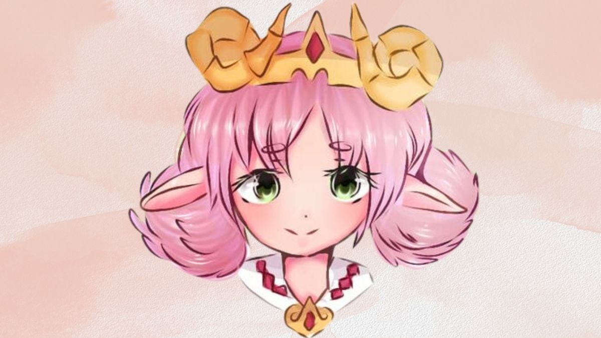 Hình nền anime cô gái tóc hồng, sừng vàng, chất lượng HD, 1080x1920. Chủ đề: anime, dễ thương, hình nền.