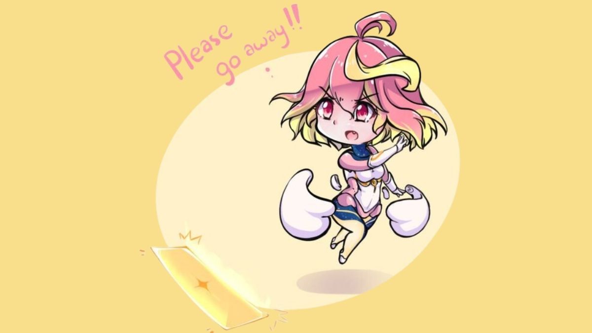 Anime chibi dễ thương trên nền vàng, độ phân giải 675x1200, chất lượng HD, từ khóa: anime, chibi, hình nền dễ thương.