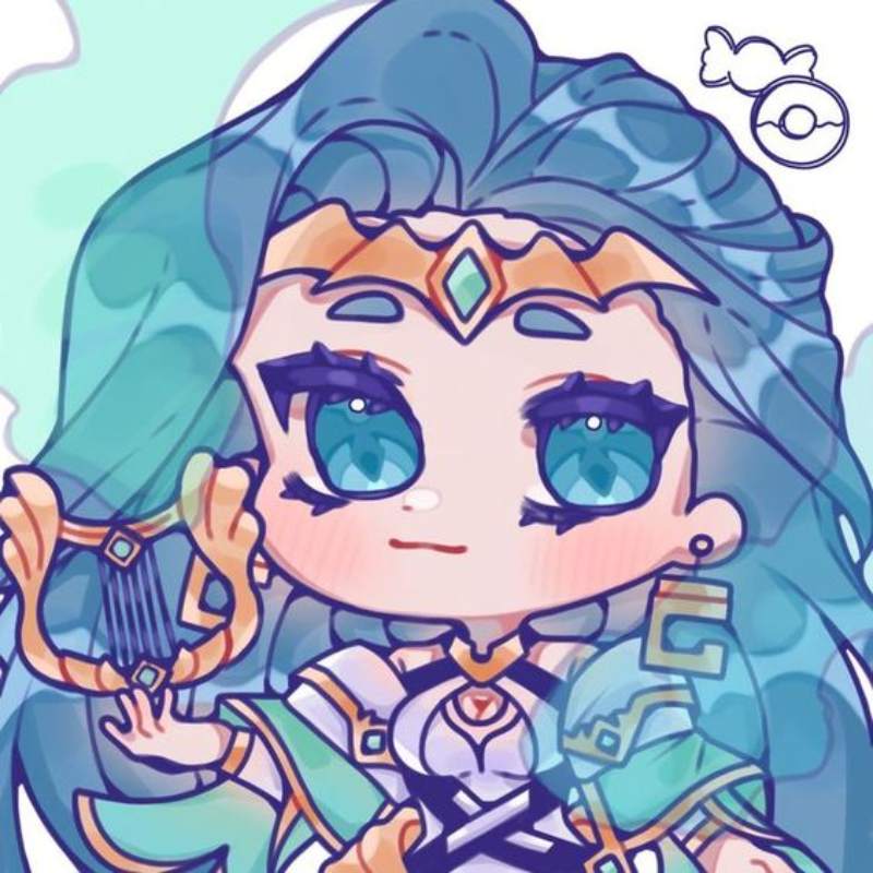 Hình nền nhân vật hoạt hình phong cách chibi cầm đàn, độ phân giải 1080x1920, chất lượng HD, nghệ thuật dễ thương.