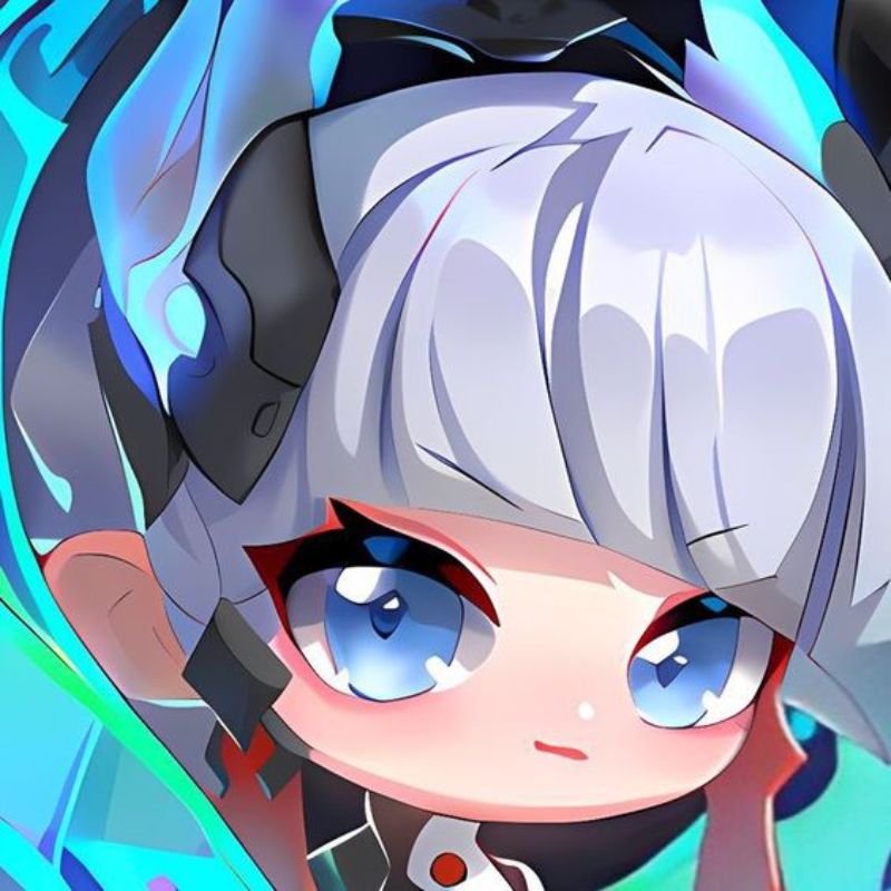 Hình nền anime dễ thương với nhân vật mắt to, tóc trắng, chất lượng HD, độ phân giải 1080x1920, phong cách sống động.