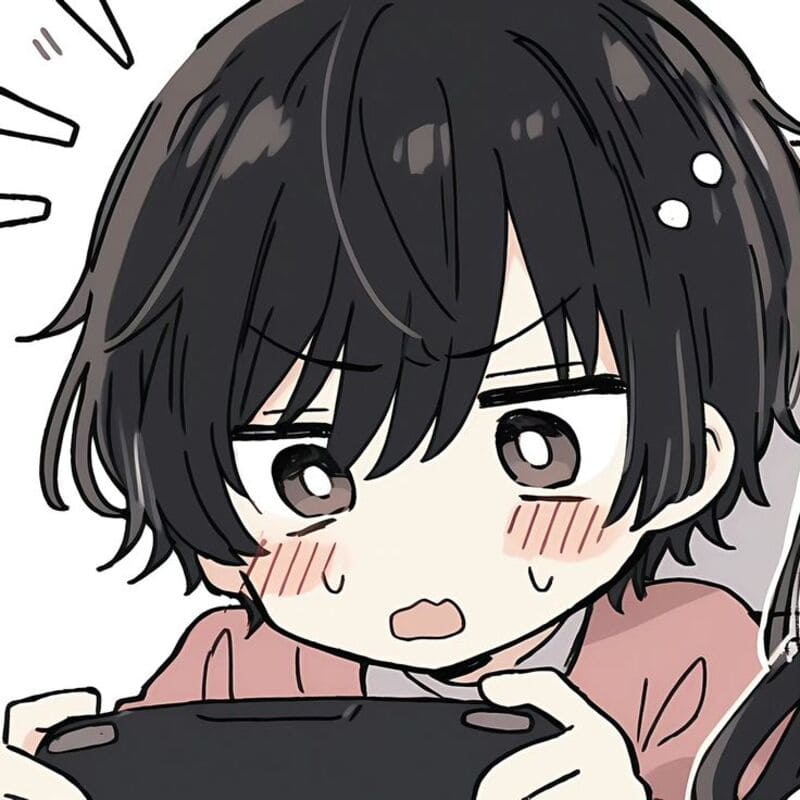 Anime đáng yêu chơi game, chất lượng HD, độ phân giải 1080x1920, hình nền lý tưởng cho fan hoạt hình.