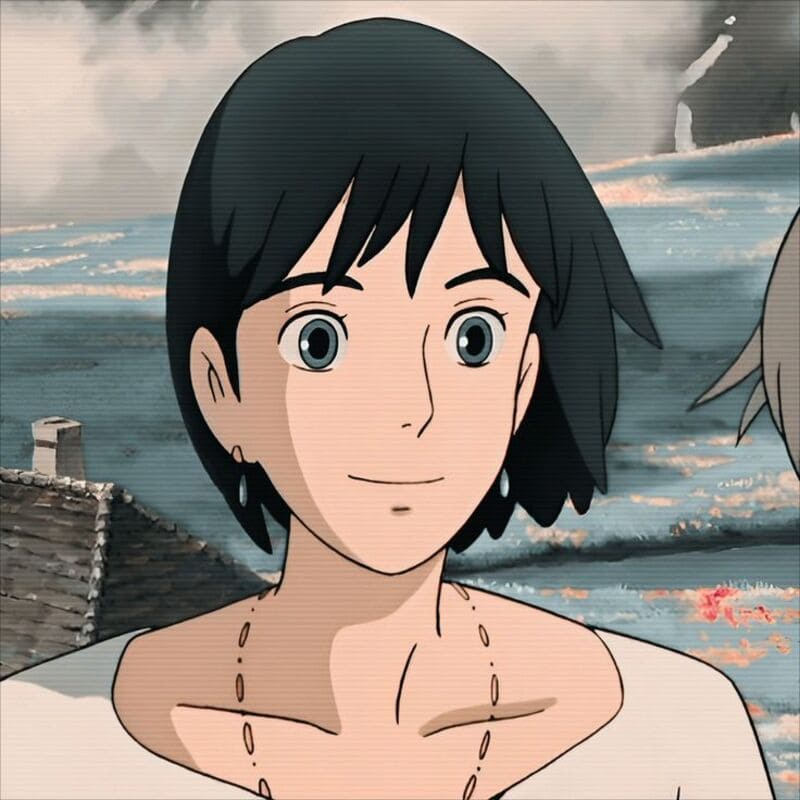 Nhân vật anime trên nền phong cảnh biển, chất lượng HD, độ phân giải 1080x1920, hình nền độc đáo và nghệ thuật.