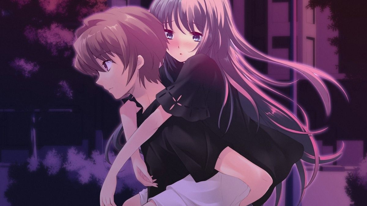 Cặp đôi anime lãng mạn dưới ánh hoàng hôn, hình nền 1080x1920 HD, chất lượng sắc nét, phù hợp cho fan anime.