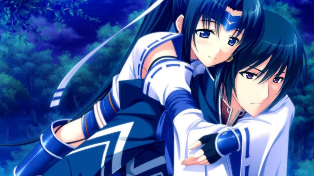 Anime cặp đôi trong rừng, phong cách nghệ thuật sống động, độ phân giải 675x1200, chất lượng HD.