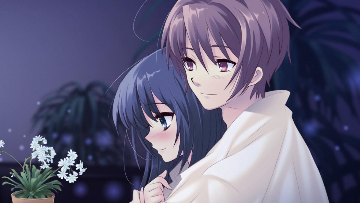 Anime đôi trẻ tình cảm trong đêm, nền 1080x1920, chất lượng HD, hình nền lãng mạn, anime tình yêu.