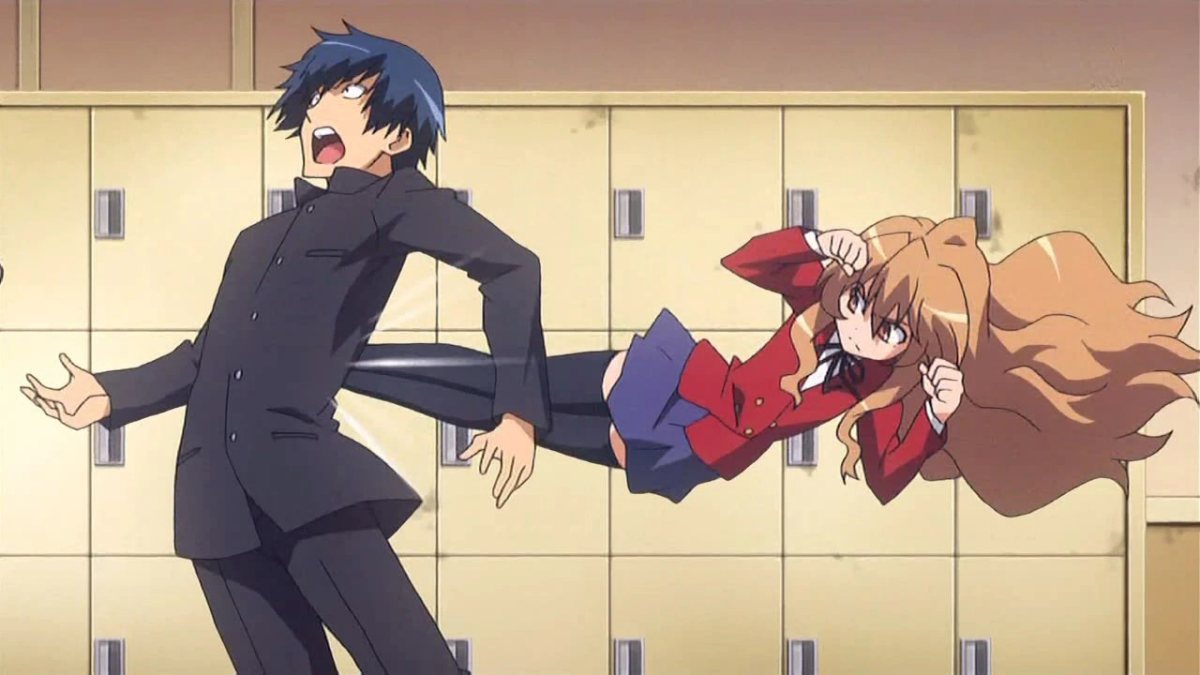 Anime hài hước giữa hai nhân vật trong trường học, độ phân giải 1080x1920, chất lượng HD, hình nền sống động.
