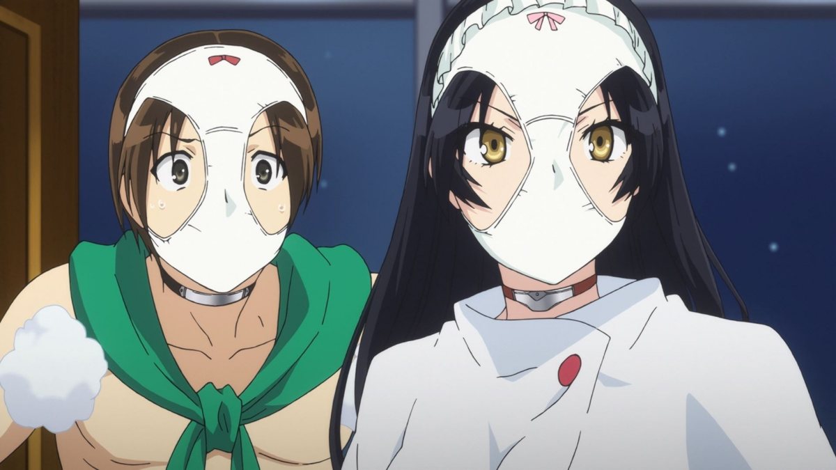 Hai nhân vật anime đeo mặt nạ trong cảnh đêm, độ phân giải 675x1200, hình ảnh HD.