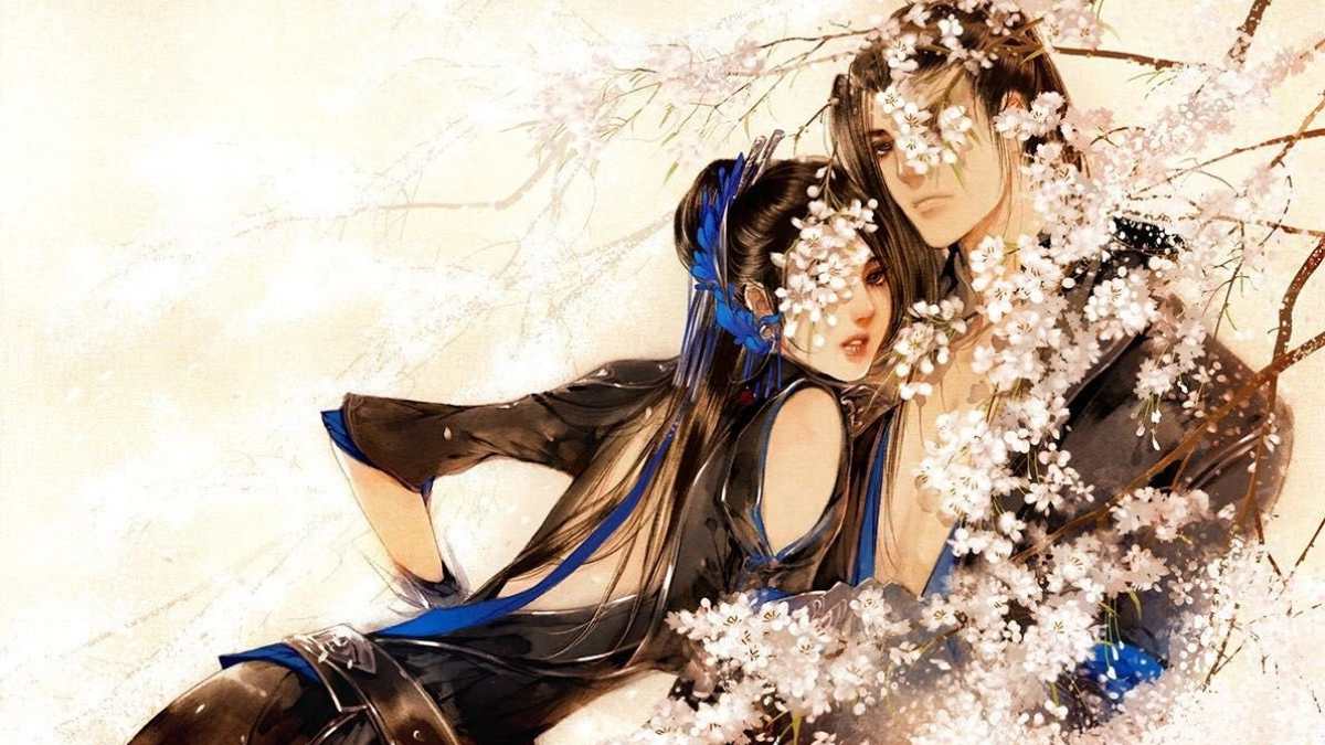 Hình nền anime lãng mạn bên hoa anh đào, độ phân giải 1080x1920, chất lượng HD, nghệ thuật Nhật Bản cuốn hút.