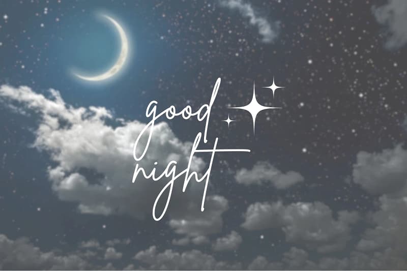 Hình nền đêm trăng sao, chữ "good night", độ phân giải 1080x1920, chất lượng HD, chủ đề thư giãn và giấc ngủ.
