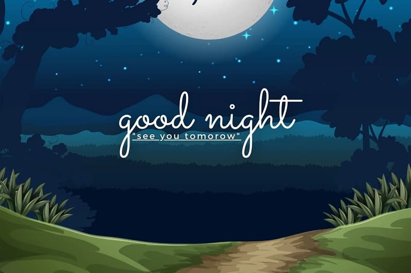 Hình nền đêm trăng yên bình với dòng chữ "Good Night", chất lượng HD, kích thước 1080x1920.