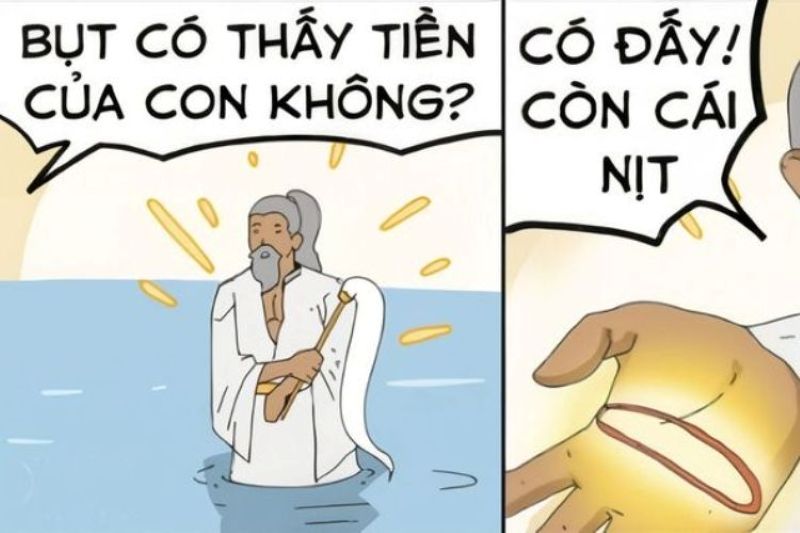 Tranh vui hài hước với thần thoại và câu chuyện tiền mất, độ phân giải 533x800, chất lượng HD.