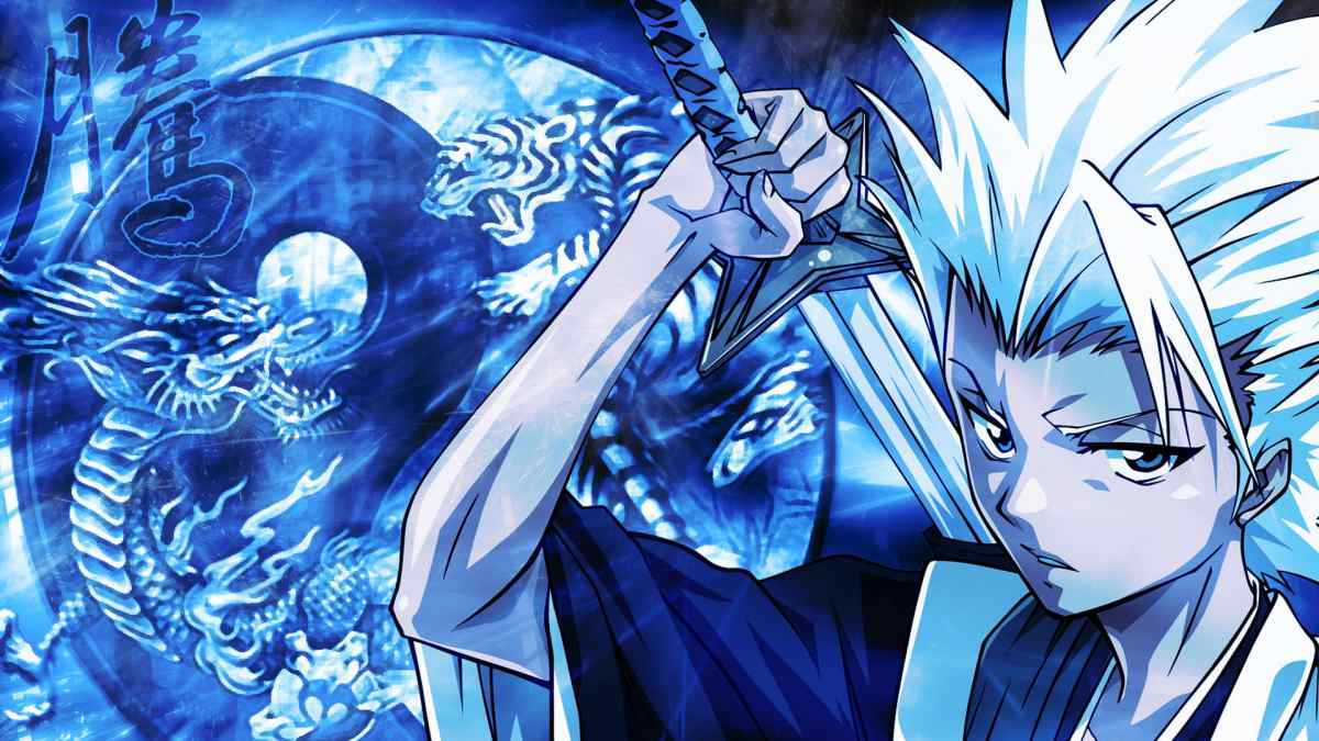 Anime nhân vật cầm kiếm trước nền rồng xanh, 1080x1920, hình ảnh HD, phong cách mạnh mẽ và bí ẩn.