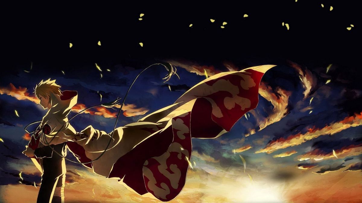 Hình nền anime hoàng hôn nghệ thuật 1080x1920, chất lượng HD, cảnh nhân vật đứng trước bầu trời đầy sắc màu.