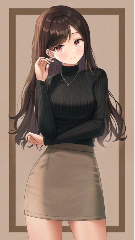 Anime girl in stylish outfit, HD wallpaper, 1080x1920 resolution, perfect for phone background, anime art theme.