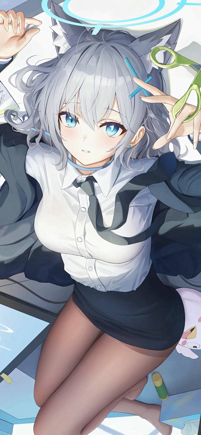 Hình nền anime nhân vật nữ với tai mèo, độ phân giải 1080x1920, chất lượng HD, phong cách nghệ thuật sáng tạo.