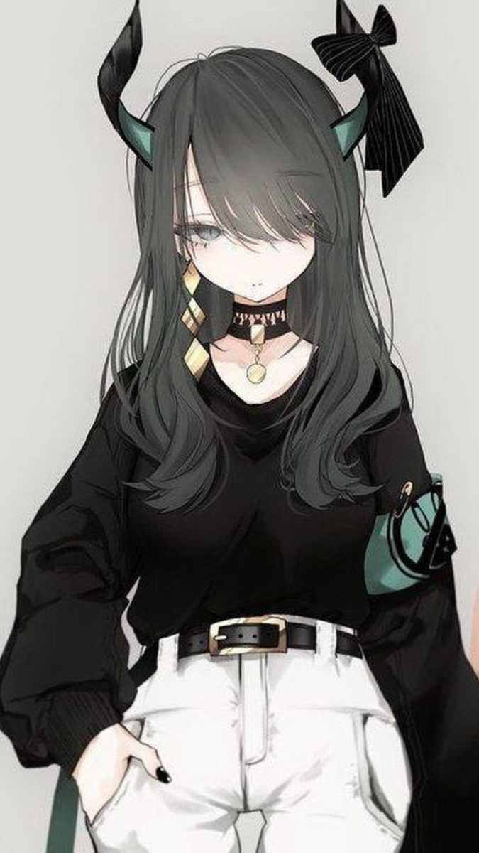 Hình nền anime cô gái tóc đen, phong cách bí ẩn, 1080x1920, chất lượng HD, tạo điểm nhấn cho thiết bị của bạn.
