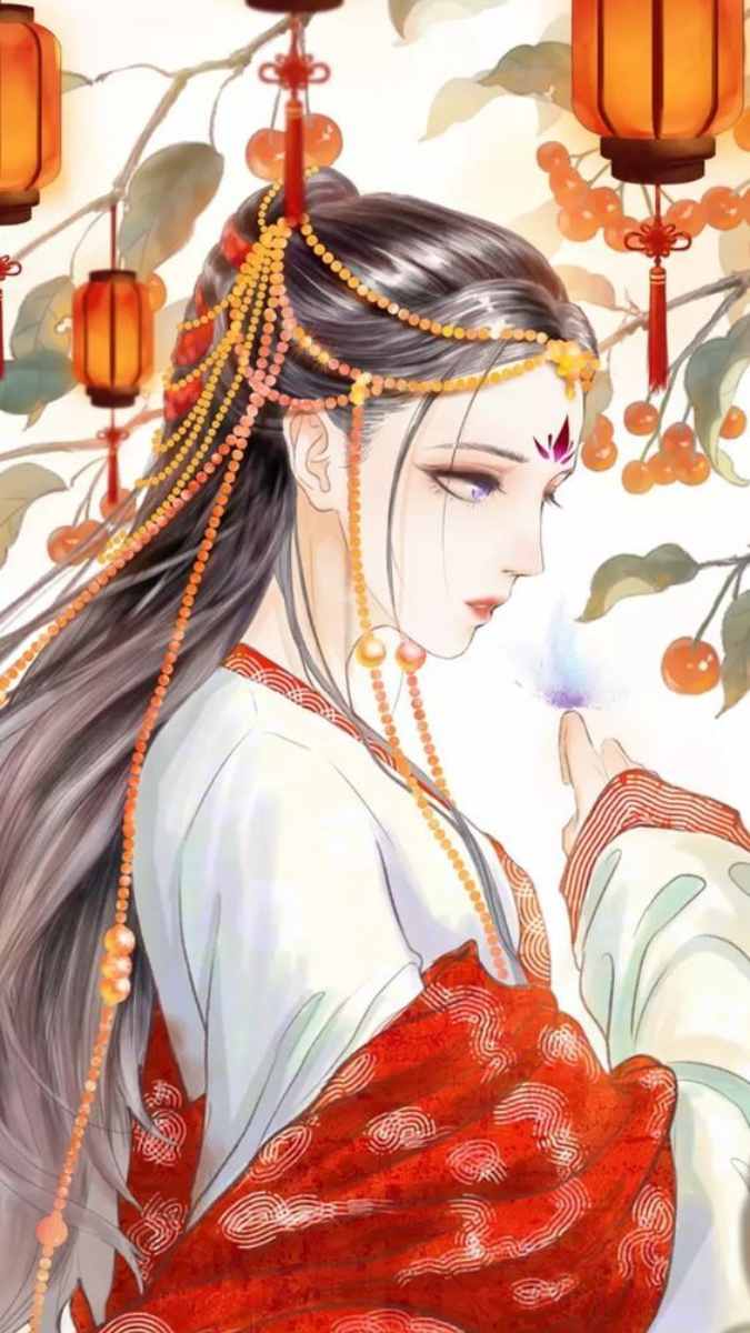 Hình nền anime cổ trang, thiếu nữ với đèn lồng, 1080x1920, chất lượng HD, nghệ thuật tinh tế.