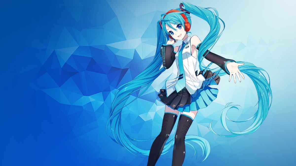 Hình nền anime sắc xanh, nhân vật tóc dài, độ phân giải 1080x1920, chất lượng HD, phong cách hiện đại và sống động.