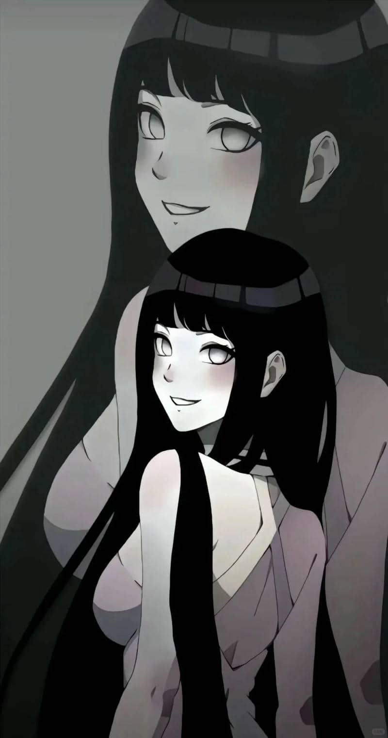 Hình nền anime cô gái tóc dài, phong cách tối giản, chất lượng HD, 1080x1920, tạo cảm giác huyền bí.