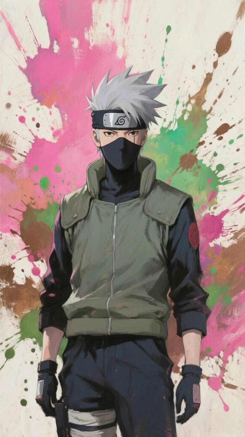 Hình nền anime ấn tượng với nhân vật ninja, nền màu sắc sáng tạo, độ phân giải 1365x768, chất lượng HD.