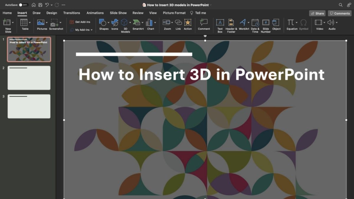 Hướng dẫn thêm mô hình 3D trong PowerPoint, hình nền họa tiết, độ phân giải 1080x1920, chất lượng HD.
