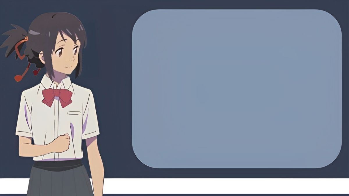 Hình nền anime nhân vật nữ, nền xanh, độ phân giải 1080x1920, chất lượng HD, phong cách hoạt hình sáng tạo.