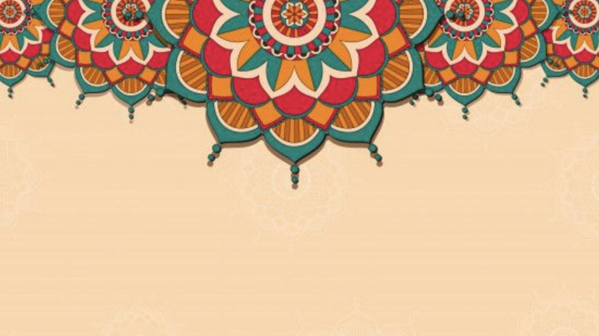 Mandala nghệ thuật nền, độ phân giải 675x1200, chất lượng HD, tông màu ấm, từ khóa: nền nghệ thuật, họa tiết mandala.