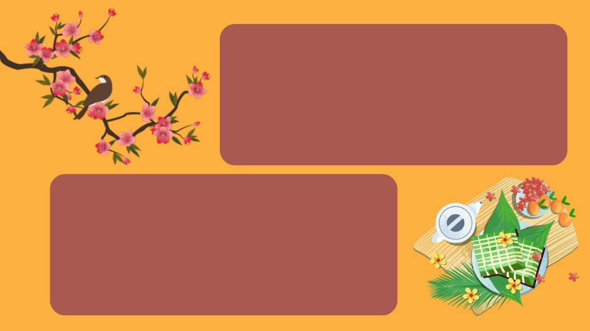 Hình nền Tết truyền thống, hoa đào và bánh chưng, 1200x675, chất lượng HD, chủ đề Tết Việt Nam, mùa xuân.