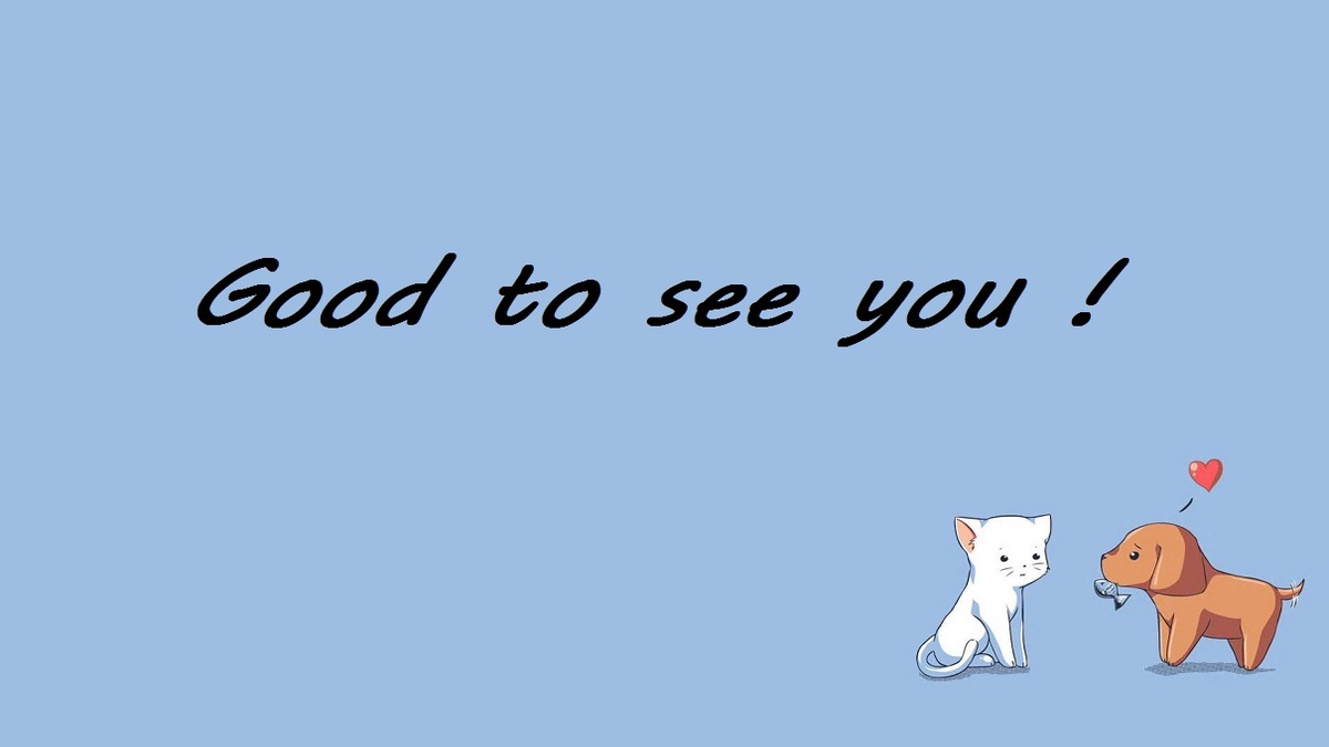 hinh-nen-slide-mo-dau-powerpoint-48 Hình nền dễ thương với mèo và chó cùng chữ "Good to see you", độ phân giải 1080x1920, chất lượng HD.
