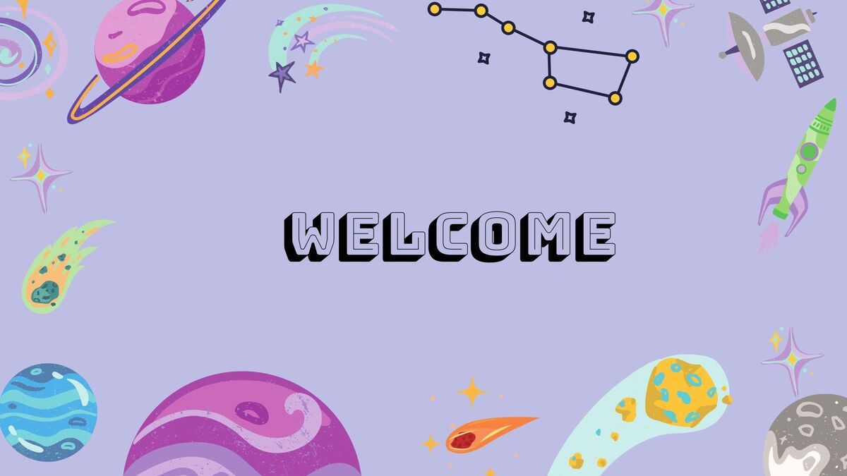 hinh-nen-slide-mo-dau-powerpoint-61 Hình nền không gian vui nhộn với chữ "WELCOME", độ phân giải 675x1200, chất lượng HD, chủ đề vũ trụ.