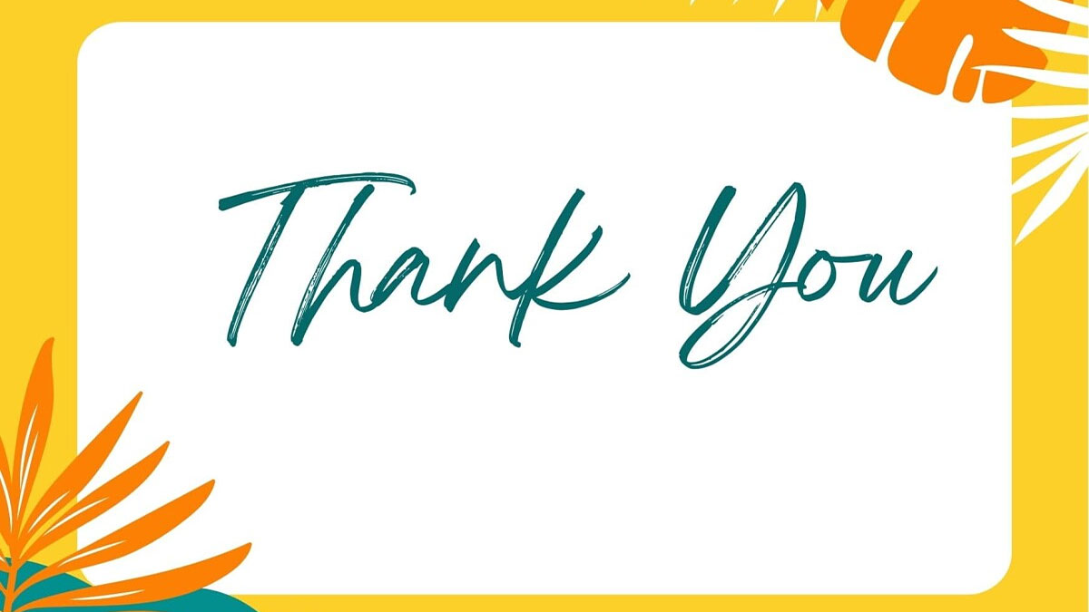 Hình nền "Thank You" màu sắc tươi sáng, 1080x1920, chất lượng HD, thiết kế trang nhã với họa tiết nhiệt đới.