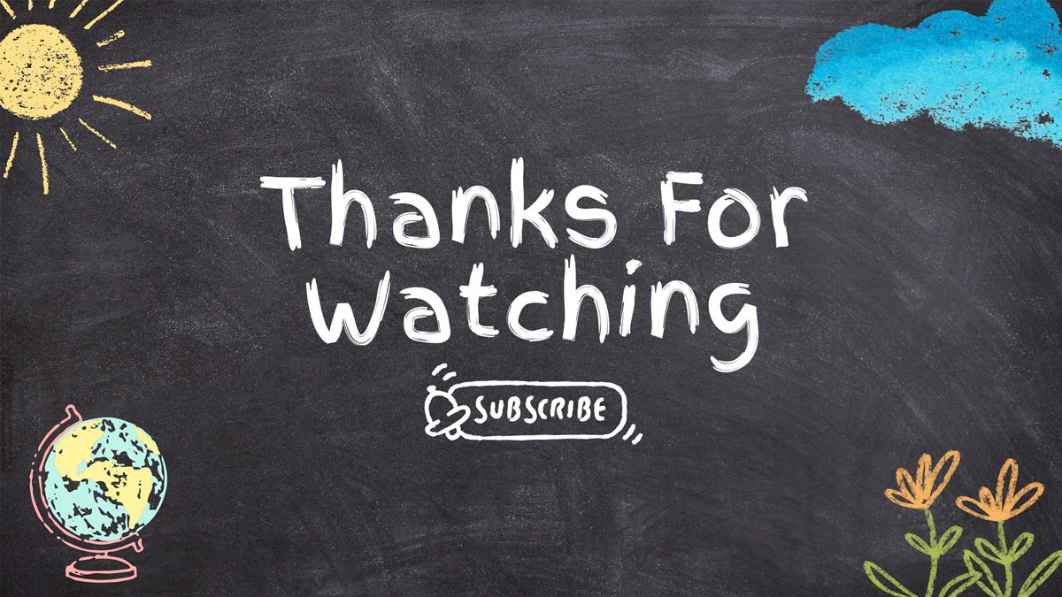 Hình nền bảng đen với chữ "Thanks for Watching", độ phân giải 1080x1920, chất lượng HD, chủ đề cảm ơn.